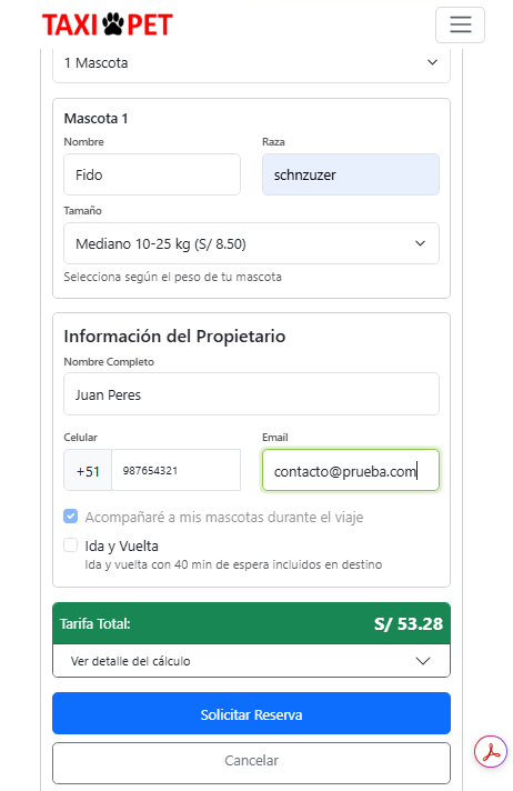 Paso 4: revisar resumen de la reserva