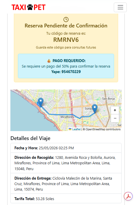 Paso 5: confirmaci&oacute;n de reserva con c&oacute;digo